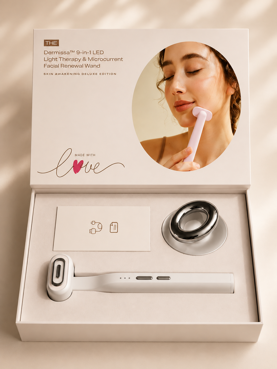 Dermissa™ 9-in-1 LED Light Therapy & Microcurrent Facial Renewal Wand