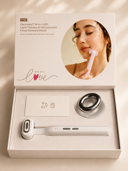 Dermissa™ 9-in-1 LED Light Therapy & Microcurrent Facial Renewal Wand