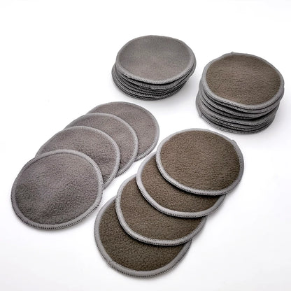 Reusable Bamboo Makeup Remover Pads 12Pcs/Bag Washable Rounds Cleansing Facial Cotton Make up Removal Pads Tool